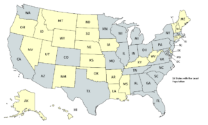 Figure 1: 26 States with the Least Population (mapchart.net).